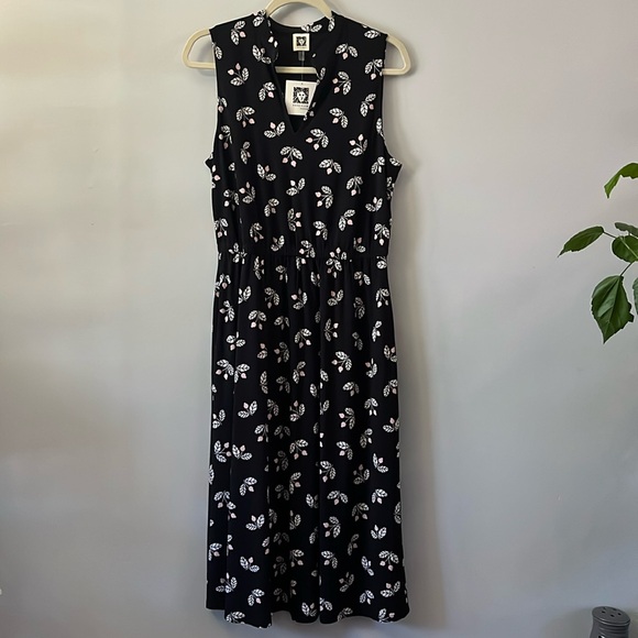 Anne Klein Dresses & Skirts - NWT Anne Klein Black White Floral Sleeveless Midi Dress Sundress Pocket Size 10